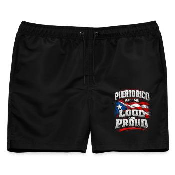 Puerto Rico Boricua - Männer Badeshorts - Schwarz - Vorne - AI Model Male 178 light (178cm)