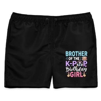 Brother Of The K-Pop Birthday Girl - Männer Badeshorts - Schwarz - Vorne - AI Model Male 178 light (178cm)