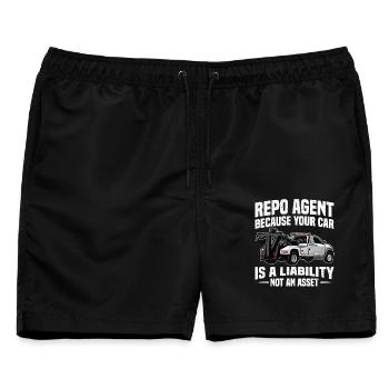 Repoman Asset Recovery Agent Auto-Rückgewinnung - Männer Badeshorts - Schwarz - Vorne - AI Model Male 178 light (178cm)