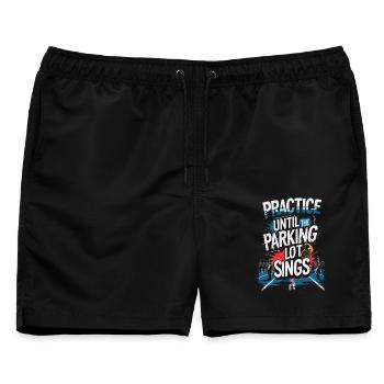 Spielmannszug Blaskapelle The Parking Lot Sings - Männer Badeshorts - Schwarz - Vorne - AI Model Male 178 light (178cm)