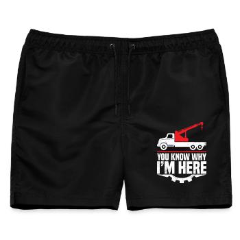 Agent für die Rückgewinnung von Fahrzeugen Asset Recovery Repoman - Männer Badeshorts - Schwarz - Vorne - AI Model Male 178 light (178cm)