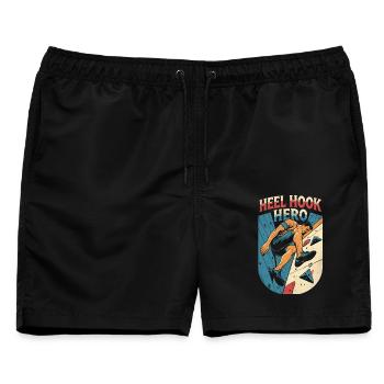 Indoor Klettern Indoorklettern Heel Hook Hero - Männer Badeshorts - Schwarz - Vorne - AI Model Male 178 light (178cm)