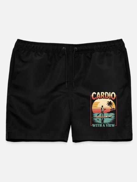 Stand Up Paddle Cardio With A View - Männer Badeshorts - Schwarz