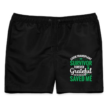 Lebertransplantation Organspende Leber - Männer Badeshorts - Schwarz - Vorne - AI Model Male 178 light (178cm)