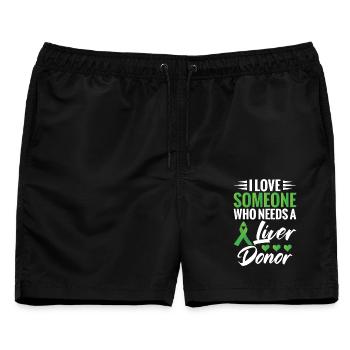 Leberspende unterstützt Organspender Leber - Männer Badeshorts - Schwarz - Vorne - AI Model Male 178 light (178cm)