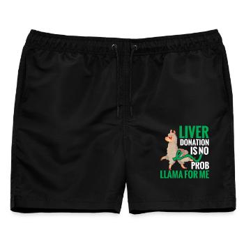 Aufklärung zur Leberspender-Organspende Leber - Männer Badeshorts - Schwarz - Vorne - AI Model Male 178 light (178cm)