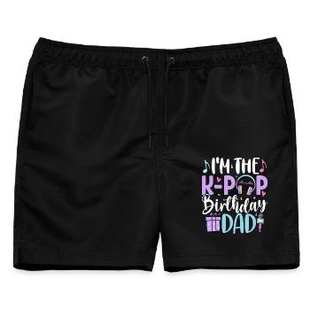 I'm The K Pop Birthday Dad - Männer Badeshorts - Schwarz - Vorne - AI Model Male 178 light (178cm)