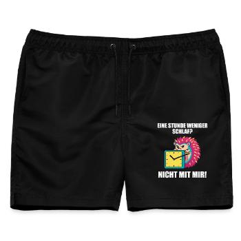 Igel Zeitumstellung Uhr - Männer Badeshorts - Schwarz - Vorne - AI Model Male 178 light (178cm)