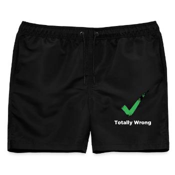 Totally Wrong Häkchen - Männer Badeshorts - Schwarz - Vorne - AI Model Male 178 light (178cm)