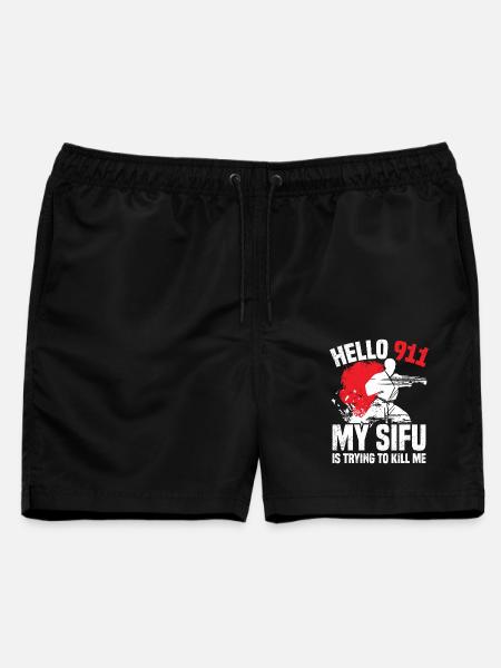 Wing Chun Kostümlehrer Kung-Fu-Flügel - Männer Badeshorts - Schwarz