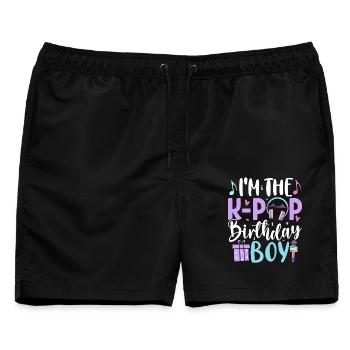 I'm The K Pop Birthday Boy - Männer Badeshorts - Schwarz - Vorne - AI Model Male 178 light (178cm)