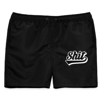 Scheiße Retro-Skript - Männer Badeshorts - Schwarz - Vorne - AI Model Male 178 light (178cm)