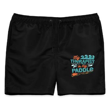 Stand Up Paddle - Männer Badeshorts - Schwarz - Vorne - AI Model Male 178 light (178cm)