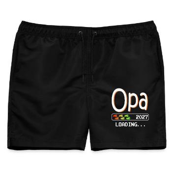 Werdender Opa 2027 loading zukünftiger Großvater - Männer Badeshorts - Schwarz - Vorne - AI Model Male 178 light (178cm)