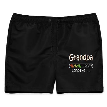 Werdender Opa 2027 loading zukünftiger Großvater - Männer Badeshorts - Schwarz - Vorne - AI Model Male 178 light (178cm)