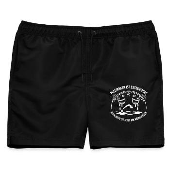 Volltanken Ist Extremsport. Mein Auto = Möbelstück - Männer Badeshorts - Schwarz - Vorne - AI Model Male 178 light (178cm)
