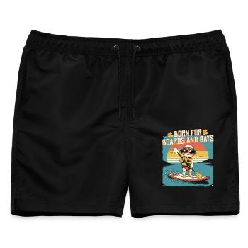 Stand Up Paddle - Männer Badeshorts - Schwarz - Vorne - AI Model Male 178 light (178cm)