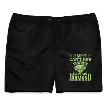 Diamant-Künstler-Sammlung Geld kann Diamant kaufen - Männer Badeshorts - Schwarz - Vorne - AI Model Male 178 light (178cm)