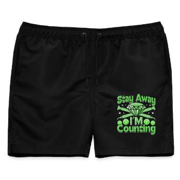 Diamond Artist Bleib weg Ich zähle Diamond - Männer Badeshorts - Schwarz - Vorne - AI Model Male 178 light (178cm)