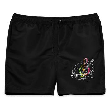 Marimbaspieler übt Percussion-Gruben-Musiker - Männer Badeshorts - Schwarz - Vorne - AI Model Male 178 light (178cm)