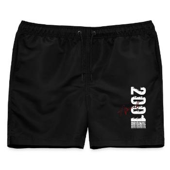 25. Geburtstag Geschenk Mann Original April 2001 - Männer Badeshorts - Schwarz - Vorne - AI Model Male 178 light (178cm)