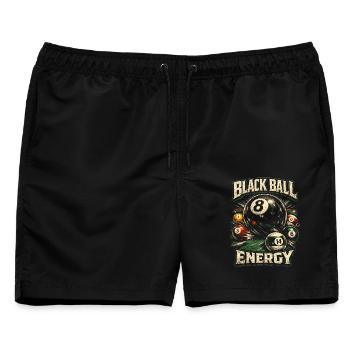 8-Ball Billard - Männer Badeshorts - Schwarz - Vorne - AI Model Male 178 light (178cm)