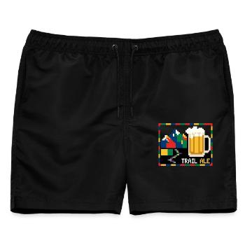 Trail Ale Wandern Bier Pixelart - Männer Badeshorts - Schwarz - Vorne - AI Model Male 178 light (178cm)