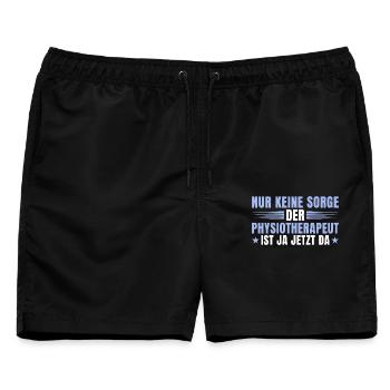 Physiotherapeut Geschenk – Keine Sorge Physio - Männer Badeshorts - Schwarz - Vorne - AI Model Male 178 light (178cm)