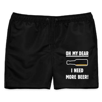 Oh My Dear – I Need More Beer! (Bier / NEG 2C) - Männer Badeshorts - Schwarz - Vorne - AI Model Male 178 light (178cm)