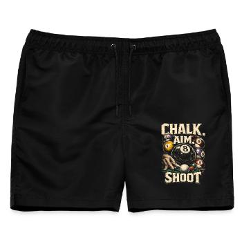 8-Ball Billard Chalk Aim Shoot - Männer Badeshorts - Schwarz - Vorne - AI Model Male 178 light (178cm)