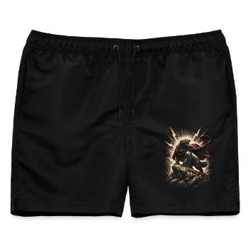 Honigdachs Honey Badger Tier - Männer Badeshorts - Schwarz - Vorne - AI Model Male 178 light (178cm)