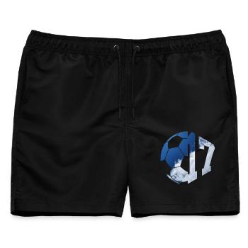 NR. 17 FUßBALLER NUMMER 17 FUßBALL 17. GEBURTSTAG - Männer Badeshorts - Schwarz - Vorne - AI Model Male 178 light (178cm)