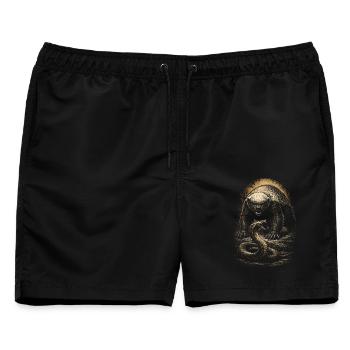 Honigdachs Honey Badger Tier - Männer Badeshorts - Schwarz - Vorne - AI Model Male 178 light (178cm)