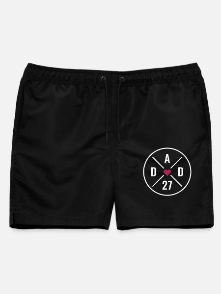 Dad 27 Herz - Männer Badeshorts - Schwarz