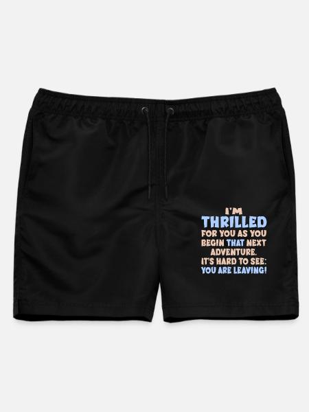 Auf Wiedersehen, Abschied von Job. - Männer Badeshorts - Schwarz