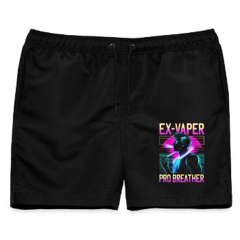 Nichtraucher Ex Raucher Ex Vaper - Männer Badeshorts - Schwarz - Vorne - AI Model Male 178 light (178cm)