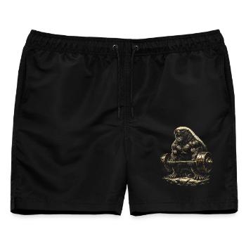 Honigdachs Honey Badger Tier - Männer Badeshorts - Schwarz - Vorne - AI Model Male 178 light (178cm)