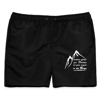 Ich gehe nicht zur Therapie ich gehe in die Berge - Männer Badeshorts - Schwarz - Vorne - AI Model Male 178 light (178cm)