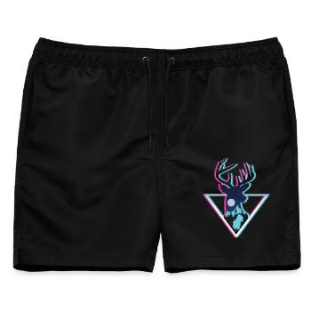 Kunst des Kosmischen Hirschberg-Neondreiecks - Männer Badeshorts - Schwarz - Vorne - AI Model Male 178 light (178cm)