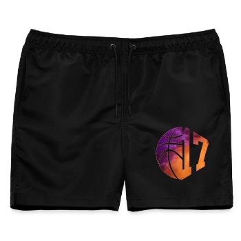 NUMMER 17 BASKETBALL 17. GEBURTSTAG - Männer Badeshorts - Schwarz - Vorne - AI Model Male 178 light (178cm)