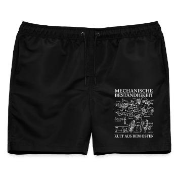 Mechanische Beständigkeit Moped Motor Kult - Männer Badeshorts - Schwarz - Vorne - AI Model Male 178 light (178cm)