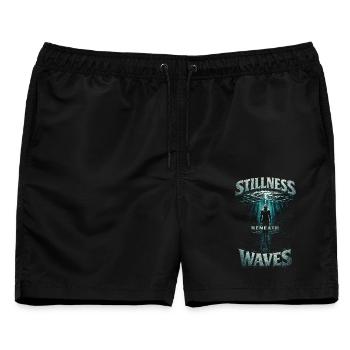 Apnoetauchen Freitauchen Stillness Beneath Waves - Männer Badeshorts - Schwarz - Vorne - AI Model Male 178 light (178cm)