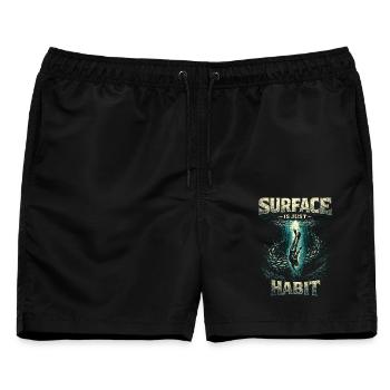 Apnoetauchen Freitauchen Surface Is Just Habit - Männer Badeshorts - Schwarz - Vorne - AI Model Male 178 light (178cm)