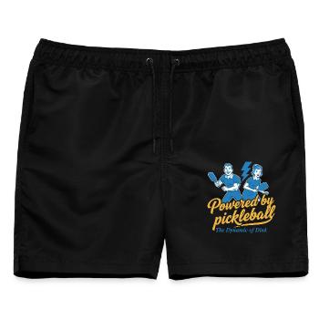 Pickleball angetrieben von Pickleball Die Dynamik von - Männer Badeshorts - Schwarz - Vorne - AI Model Male 178 light (178cm)
