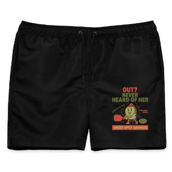 Pickleball-Spieler lieben Pickleball NIE GEHÖRT - Männer Badeshorts - Schwarz - Vorne - AI Model Male 178 light (178cm)