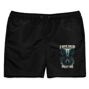 Apnoetauchen Freitauchen I Dive Deep To Meet Me - Männer Badeshorts - Schwarz - Vorne - AI Model Male 178 light (178cm)