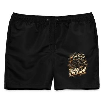 Vogelspinne Until The Tarantula Escapes - Männer Badeshorts - Schwarz - Vorne - AI Model Male 178 light (178cm)