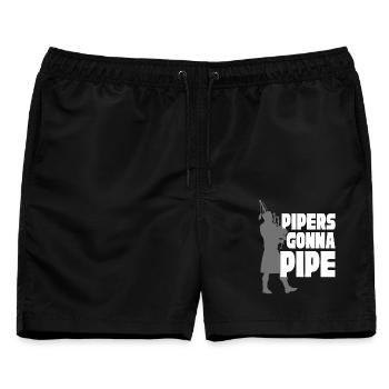 Dudelsack Dudelsackspieler Pipers Gonna Pipe - Männer Badeshorts - Schwarz - Vorne - AI Model Male 178 light (178cm)