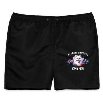 Spitz Herzlinie - Männer Badeshorts - Schwarz - Vorne - AI Model Male 178 light (178cm)