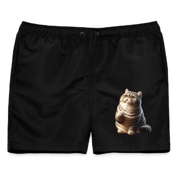Exotische Kurzhaarkatze Exotic Shorthair - Männer Badeshorts - Schwarz - Vorne - AI Model Male 178 light (178cm)